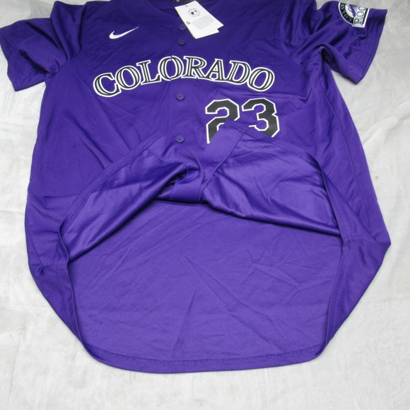 Colorado Rockies Jersey Mens Large Nike MLB Purple Bryant 23 Baseball $175 NEW - Picture 8 of 13